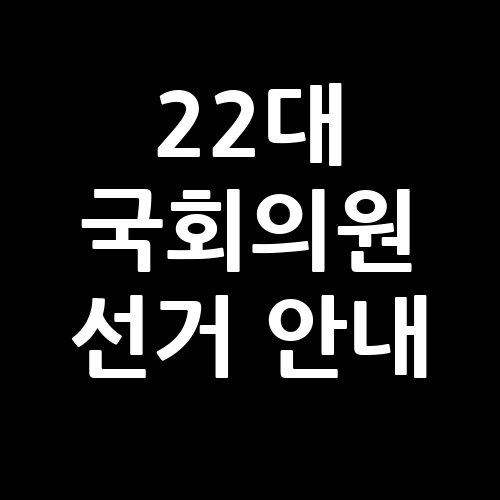 22대 국회의원 선거 안내