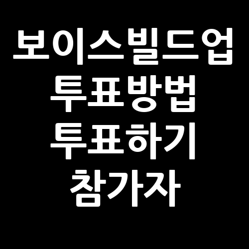 보이스 빌드업 투표방법 투표하기 참가자